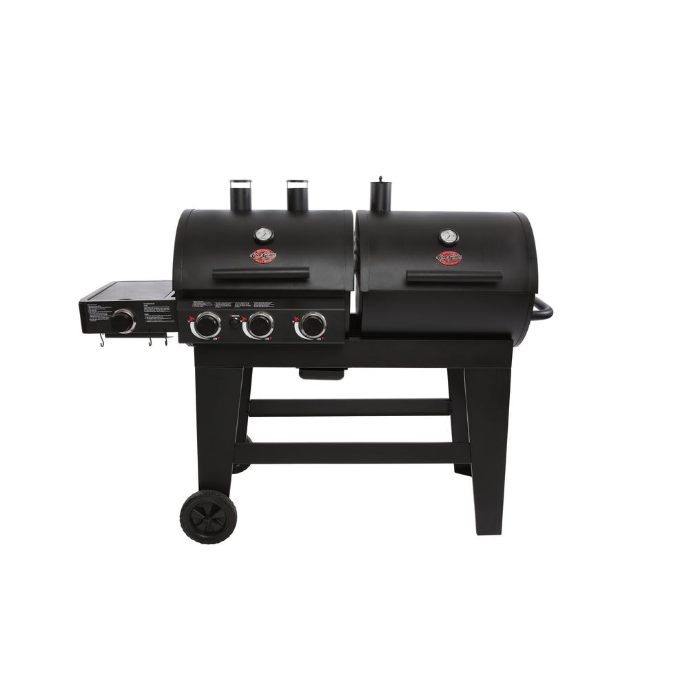 Char-Griller Double Play 1,260 sq, inch 3-Burner Gas and Charcoal Grill in Black by Char-Griller