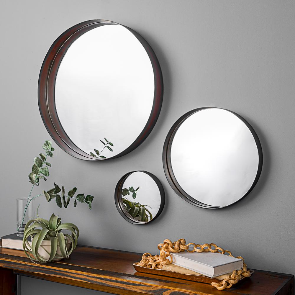 Walker Edison Furniture Company Banded Round Copper Mirrors Set Of Walker Edison Furniture Company Banded Round Copper Mirrors Set Of 3