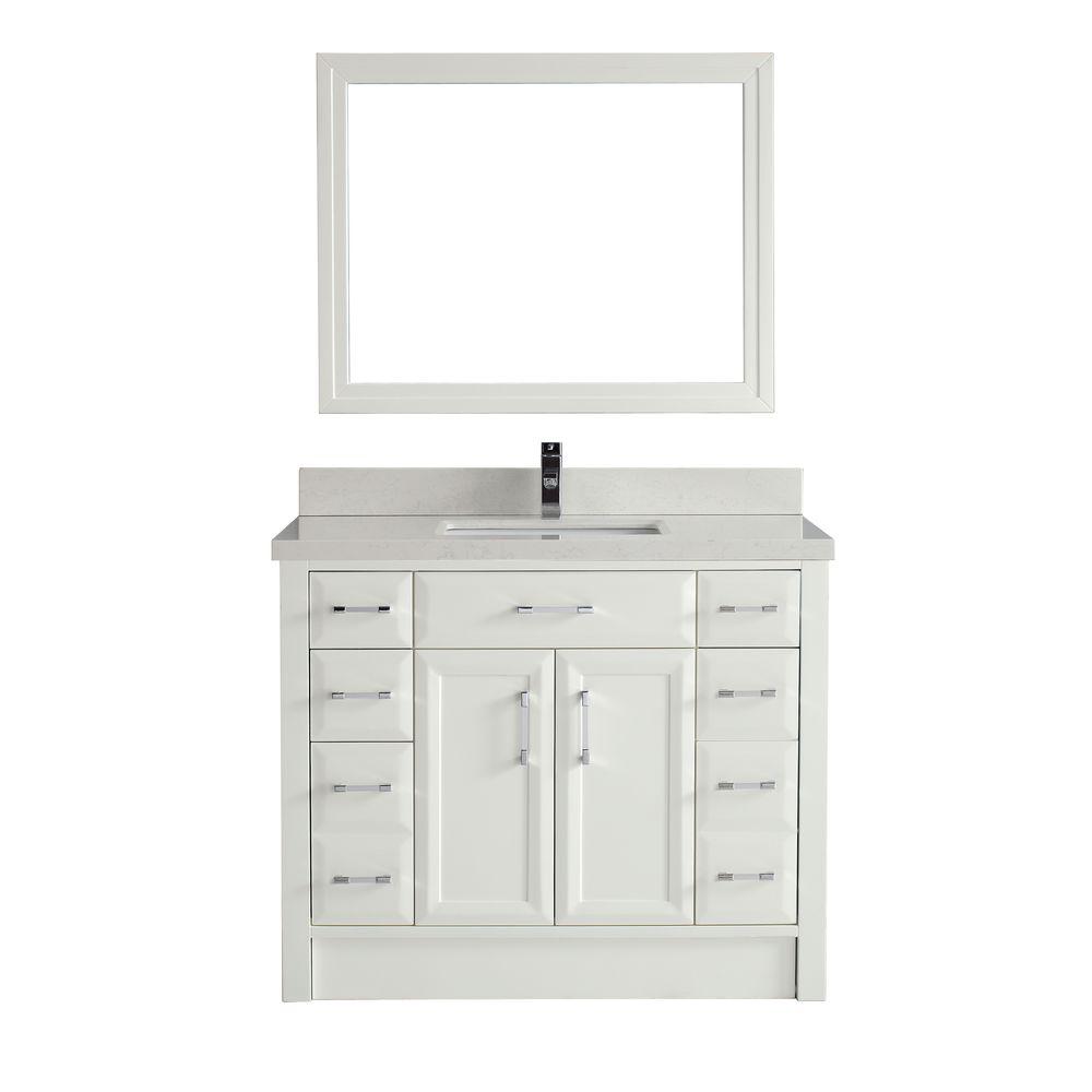 Studio Bathe Calais 42 In Vanity White With Solid Surface Marble Studio Bathe Calais 42 In Vanity White With Solid Surface Marble Top