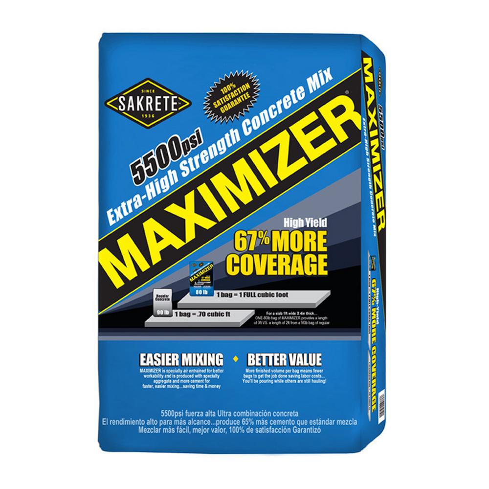 Sakrete 80 Lb Maximizer Concrete Mix 65200007 The Home Depot Sakrete 80 Lb Maximizer Concrete Mix
