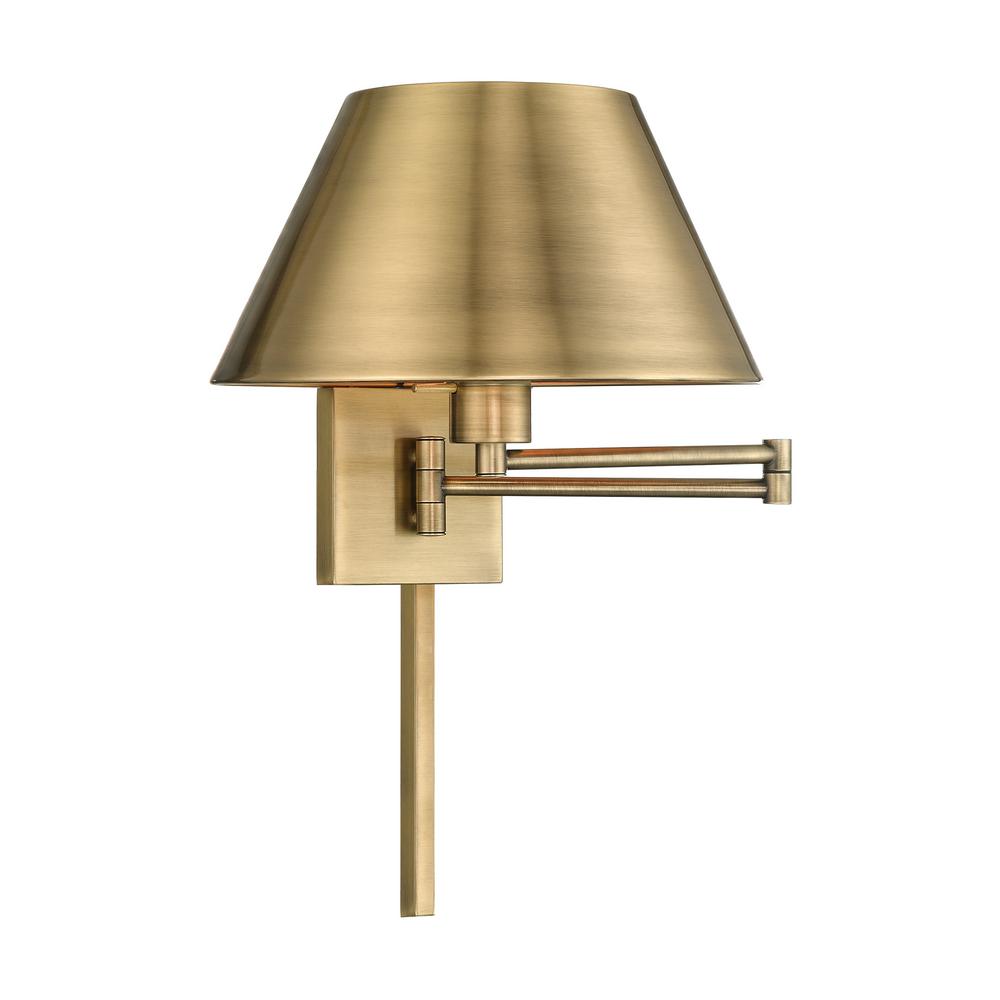 Livex Lighting 1 Light Antique Brass Swing Arm