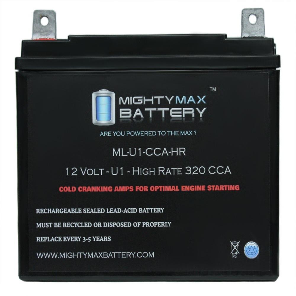 MIGHTY MAX BATTERY 12Volt U1 320 CCA Rechargable NB Terminal Sealed
