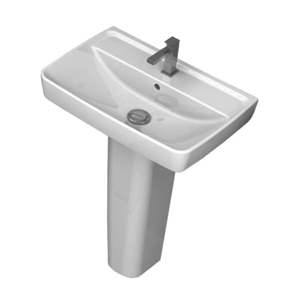 Nameeks Duru Pedestal Sink In White Cerastyle 035100u Ped One Hole The Home Depot