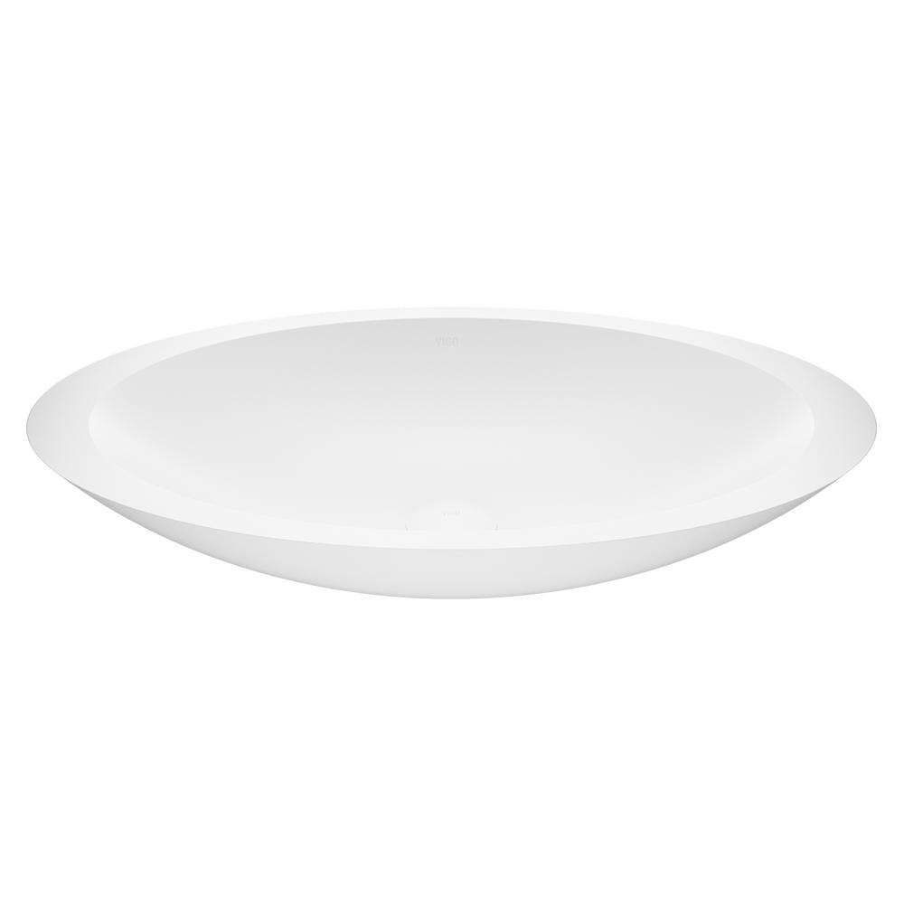 Vigo VG04011 White  Vigo VG04011 Wisteria 23" Matte Stone Vessel