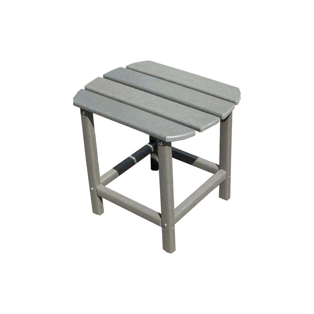 LuXeo Corona 18 in. Gray Recycled Plastic Outdoor Side