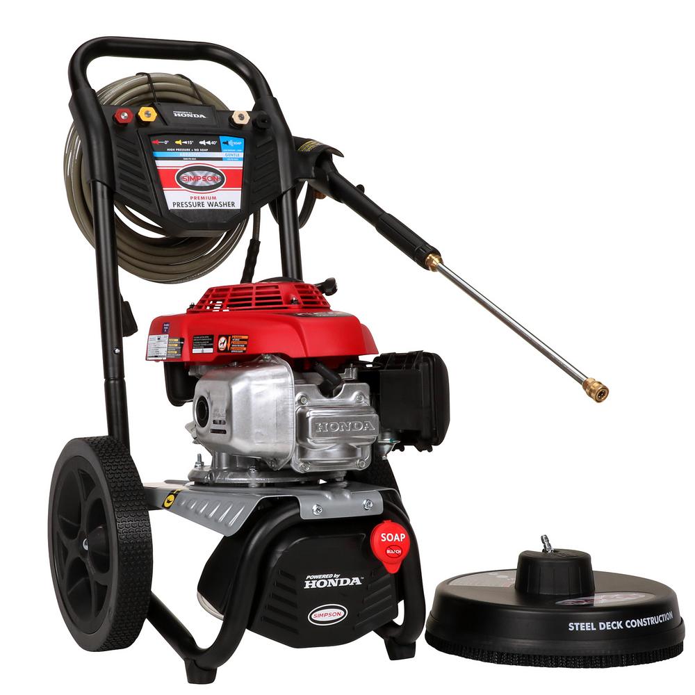 Simpson MegaShot MS60805-S 3000 PSI at 2.4 GPM HONDA GCV160 Cold Water Pressure Washer with 15 in. Surface Scrubber