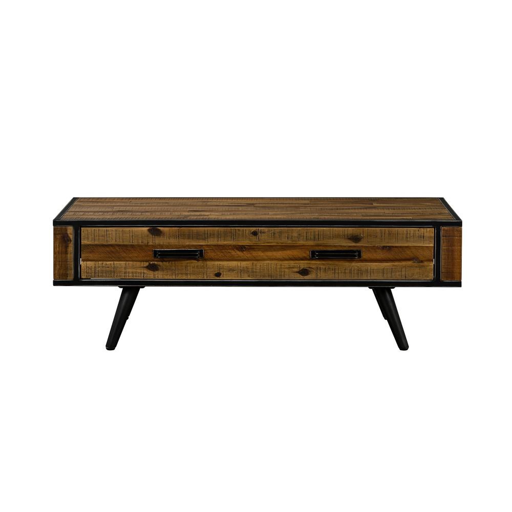 Armen Living Cusco Rustic Acacia Coffee Table With Drawer Lccucoac