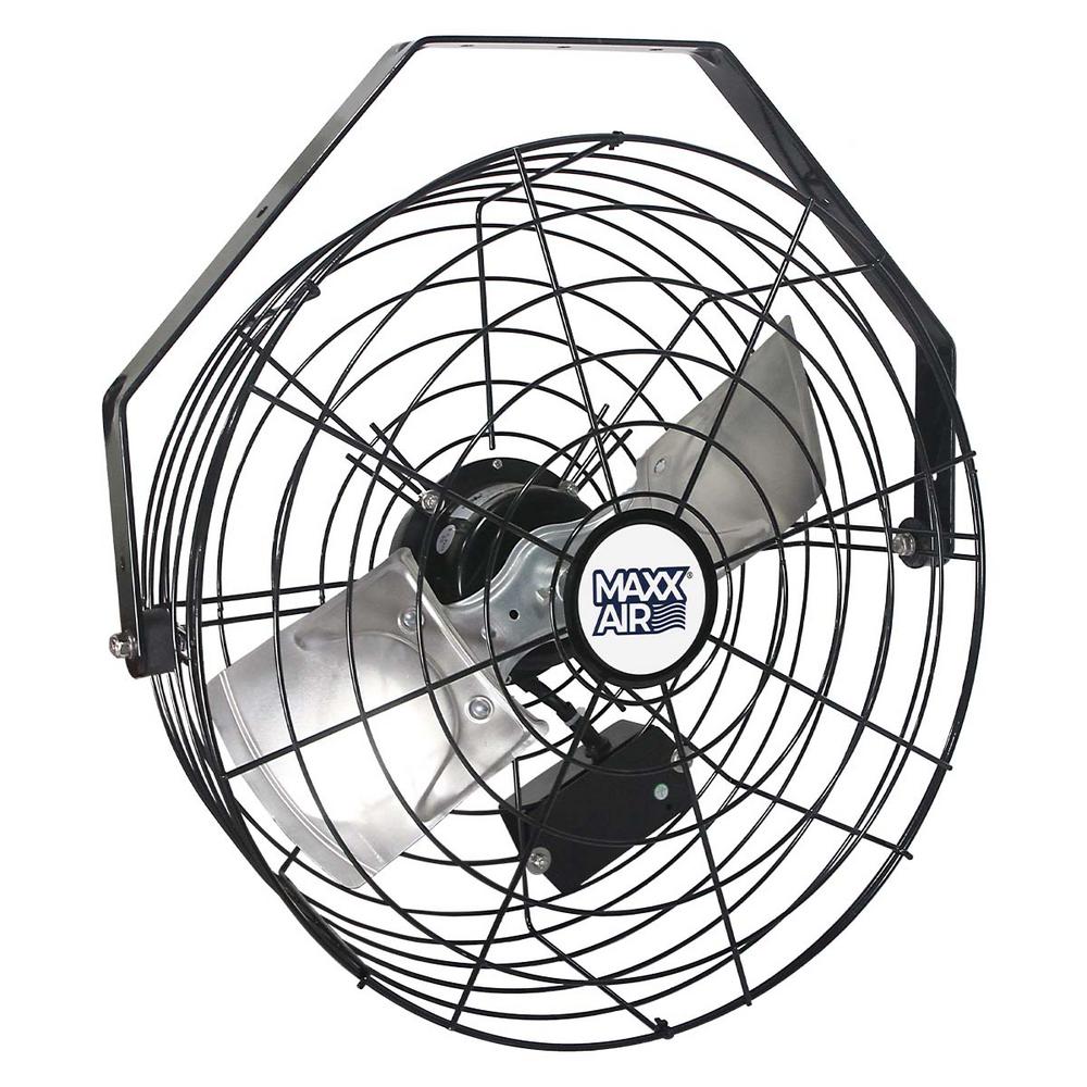 Maxx Air Heavy-Duty 3-Speed 18 in. Indoor Black Wall Mount Fan with ...