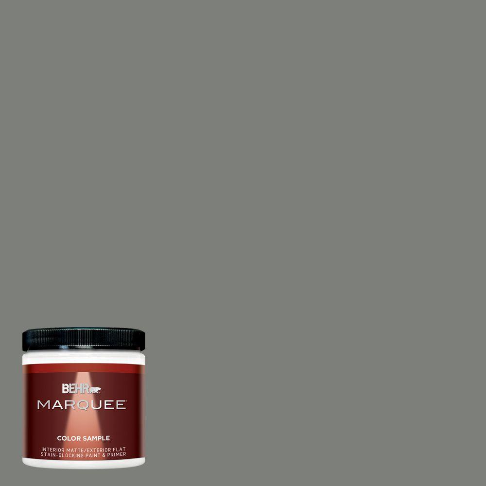 Behr Marquee 8 Oz Mq6 20 Coastal Storm One Coat Hide Matte Interior Exterior Paint And Primer In Sample