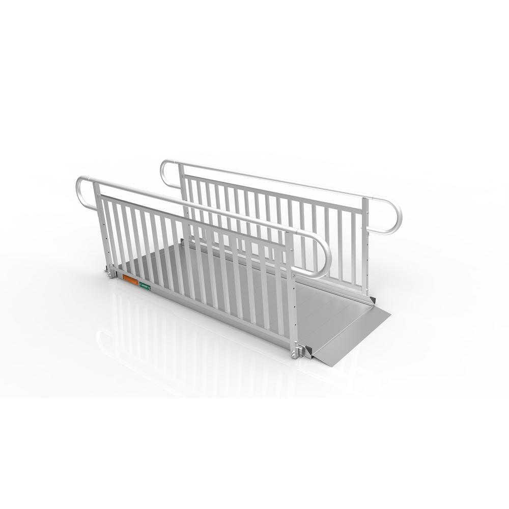 Ez Access Pathway 3g Solo 5 Ft X 5 Ft Solid Aluminum Platform With Vertical Picket Handrails 7978