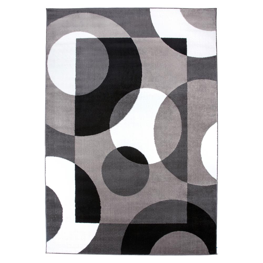 World Rug Gallery Contemporary Circles Gray 7 Ft 10 In X 2 World Rug Gallery Contemporary Circles Gray 7 Ft 10 In X