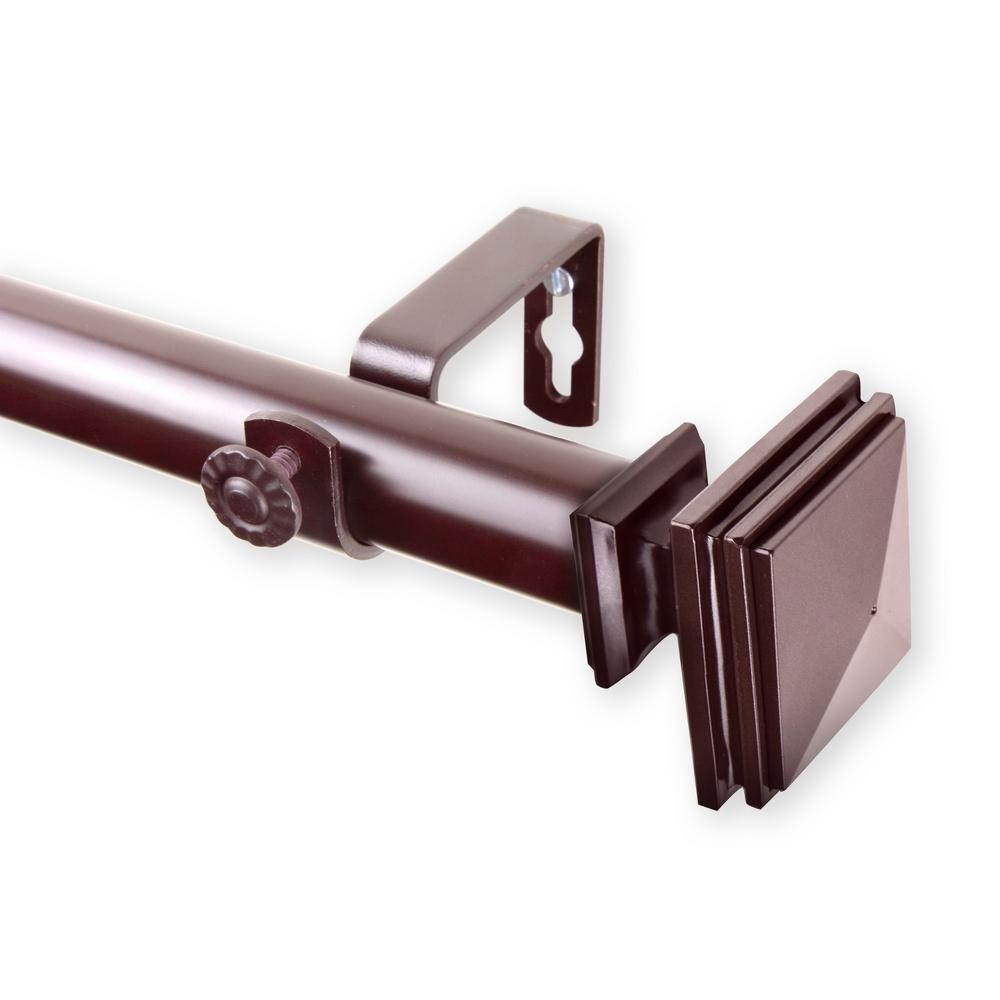 Rod Desyne Bedpost 160 in.  240 in. Curtain Rod in Mahogany100361606  The Home Depot