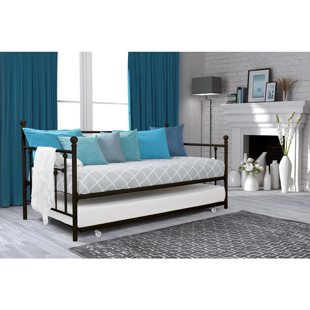 Dhp Manila White Trundle Day Bed 4024159 The Home Depot This Review Is From Mia Bronze Twin Daybed And Trundle Set