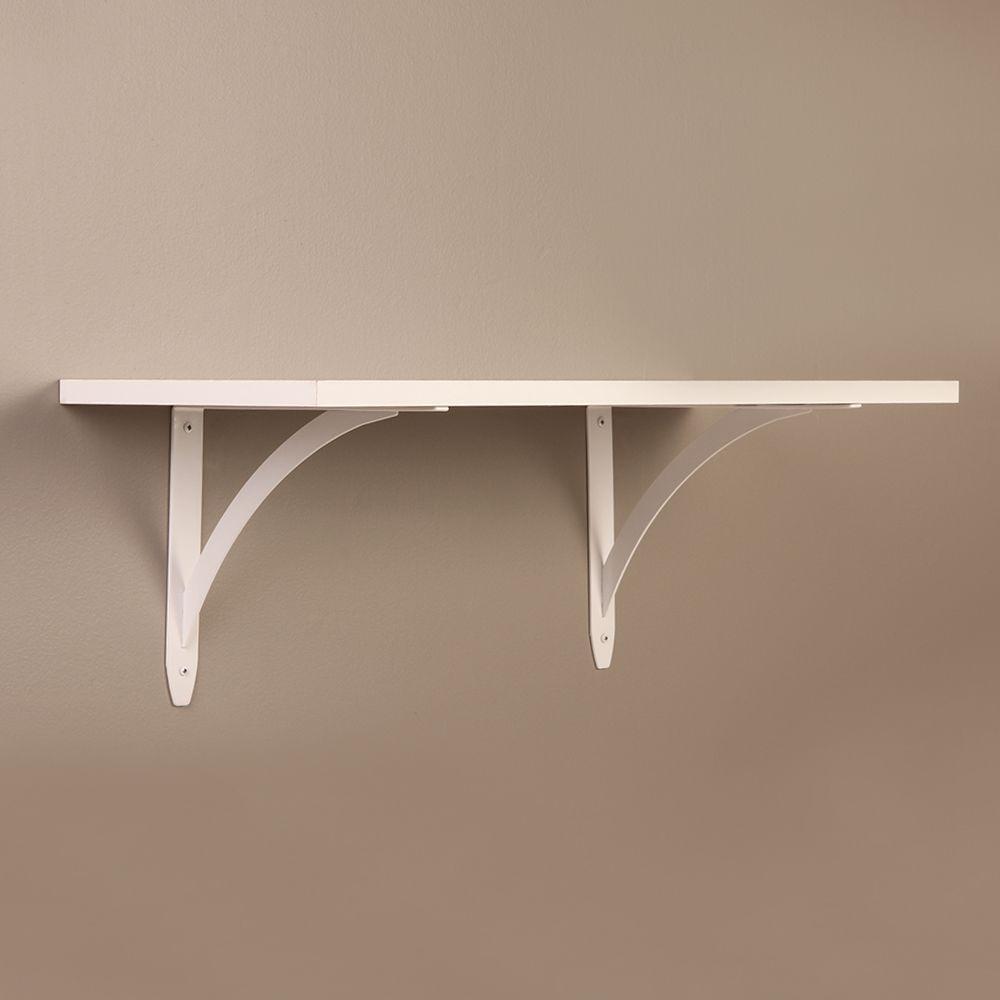 Shelving Brackets Accessories The Home Depot 9 75 In X 7 White Elegant Shelf Bracket