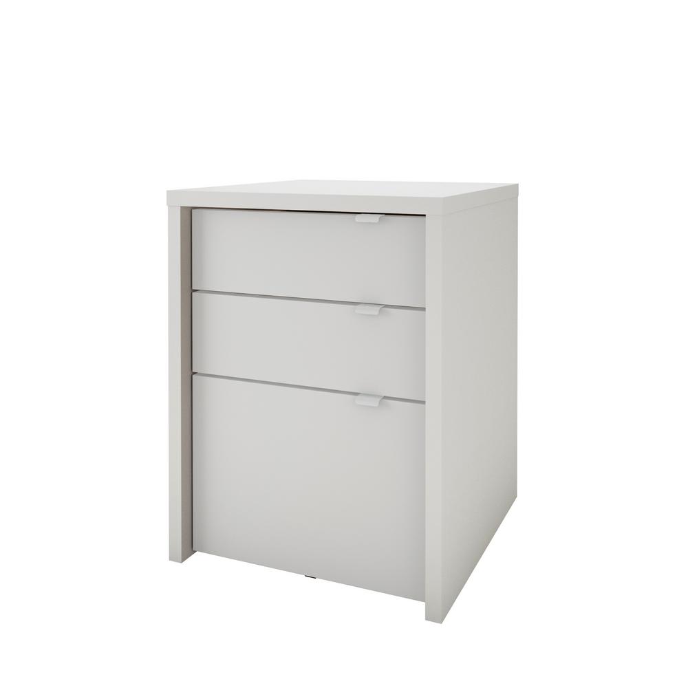 Megalak Finition Inc Chrono White 3 Drawer Filing Cabinet 211200 The Home Depot