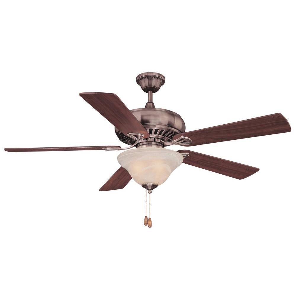 Illumine 52 In Brushed Pewter Ceiling Fan With White Marble Glass Brushed Pewter Ceiling Fan With White Marble Glass