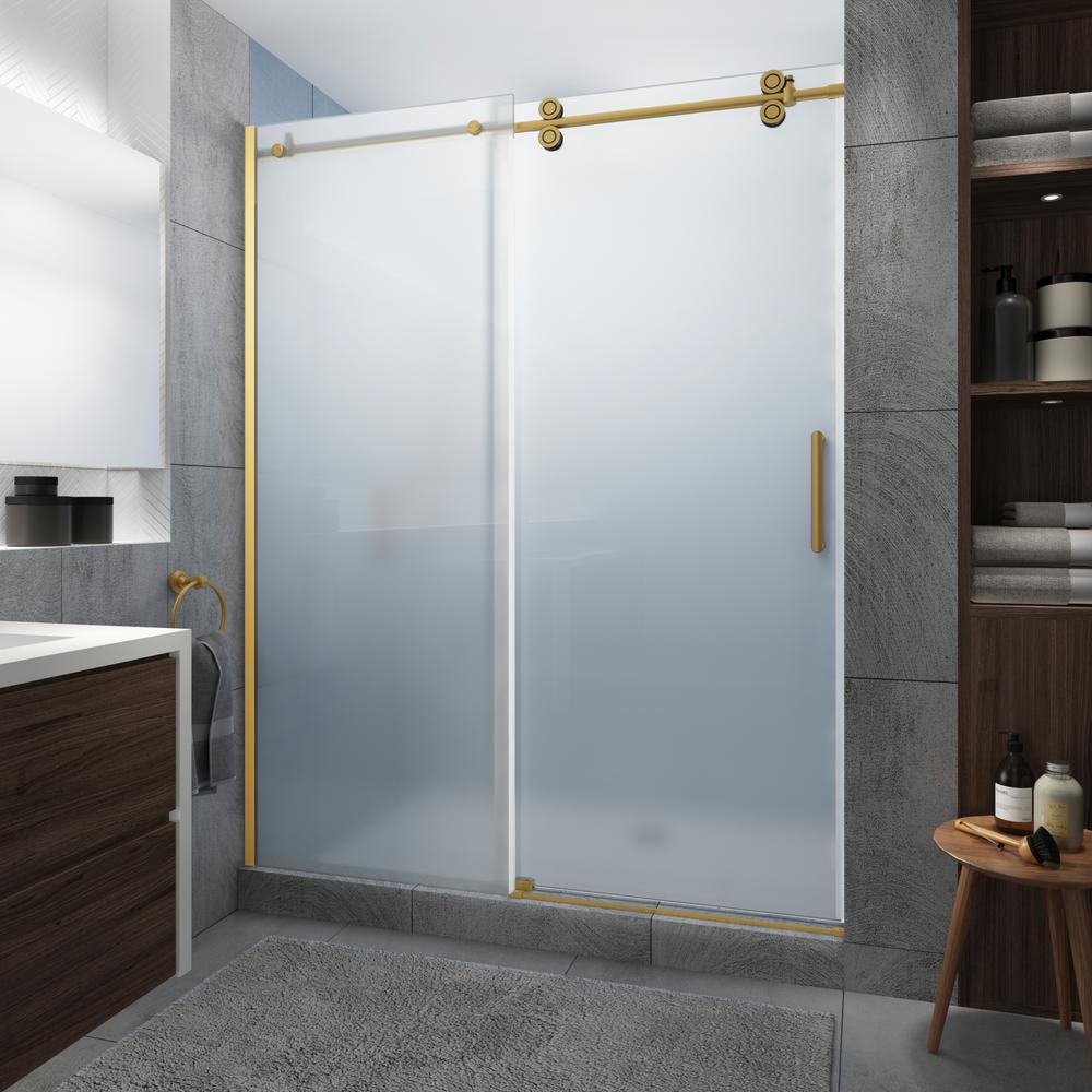 WOODBRIDGE Lowestoft 56 in. to 60 in. x 76 in. Frameless Sliding Shower