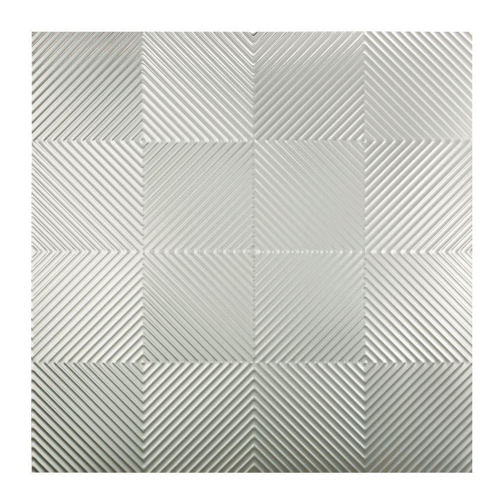 Quattro 2 Ft X 2 Ft Vinyl Lay In Ceiling Tile In Brushed Aluminum