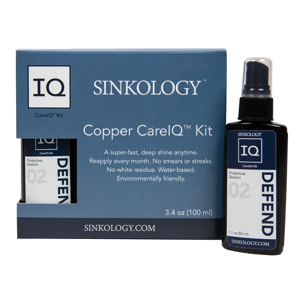 Sinkology Copper Careiq Kit 3 4 Oz Defend Cleaner Sealant And Microfiber Cloth