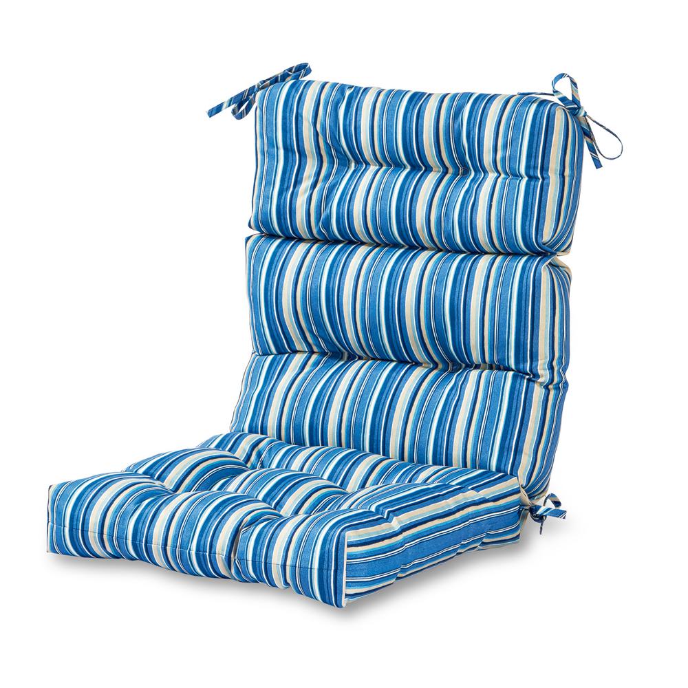Greendale Home Fashions Sapphire Stripe Outdoor High Back Dining Chair