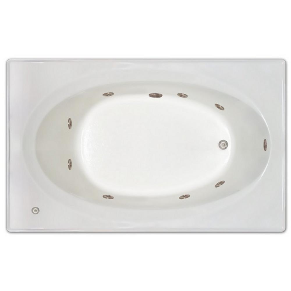 Pinnacle 6 ft. Right Drain Drop-In Whirlpool Tub-LPI225-W ...