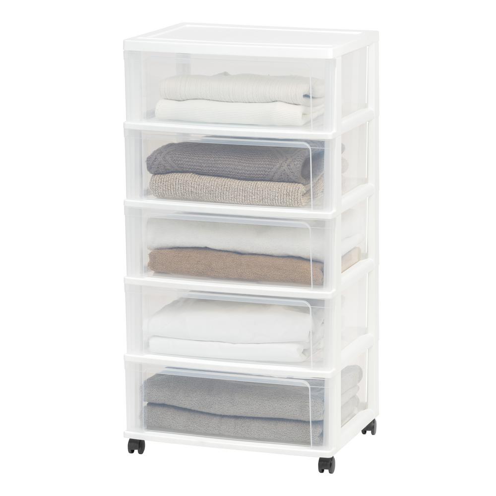 Iris 5 Drawer Rolling Storage Cart White