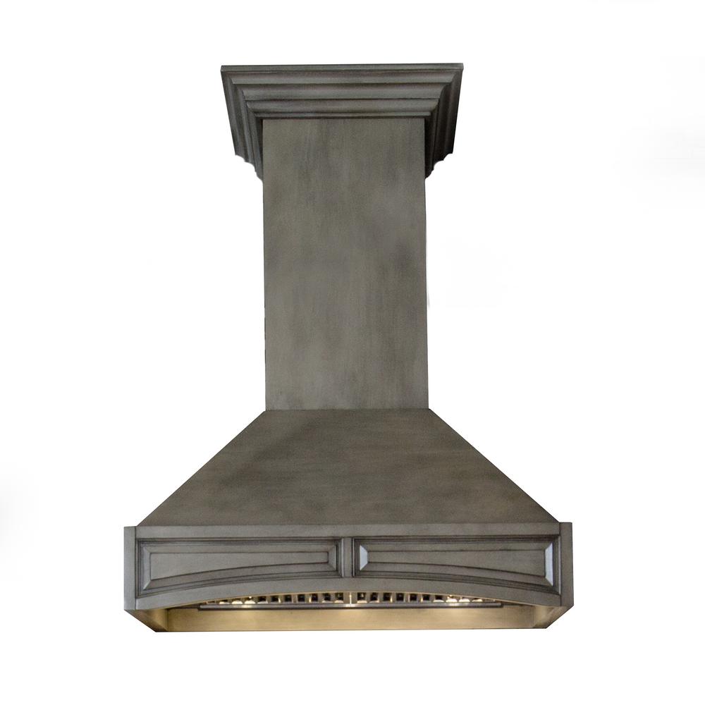 Zline 36 In 1200 Cfm Gray Wooden Wall Mount Range Hood 1200 Cfm Gray Wooden Wall Mount Range Hood In