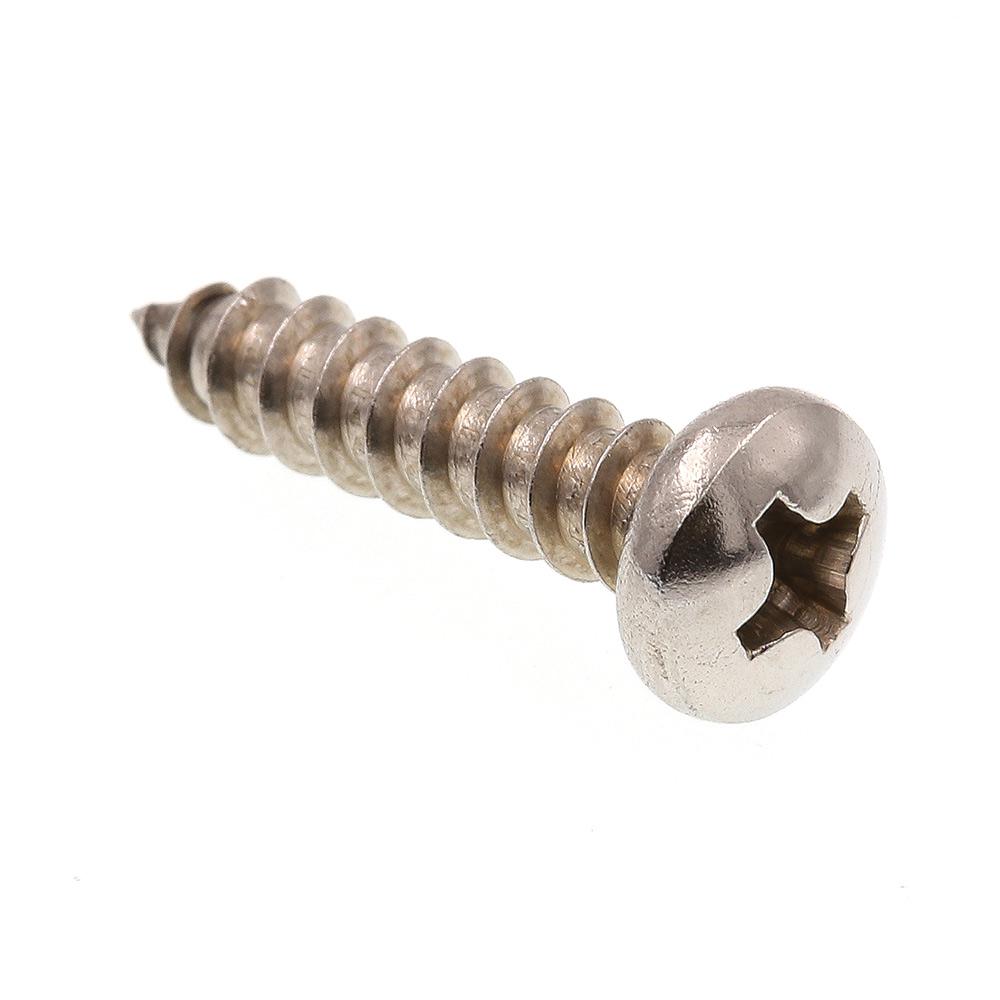 Full Thread Self-tapping Quantity 100 By Fastenere Stainless Steel 18-8 #10 x 1-1//2 Round Head Sheet Metal Screws Bright Finish Type A Phillips Drive