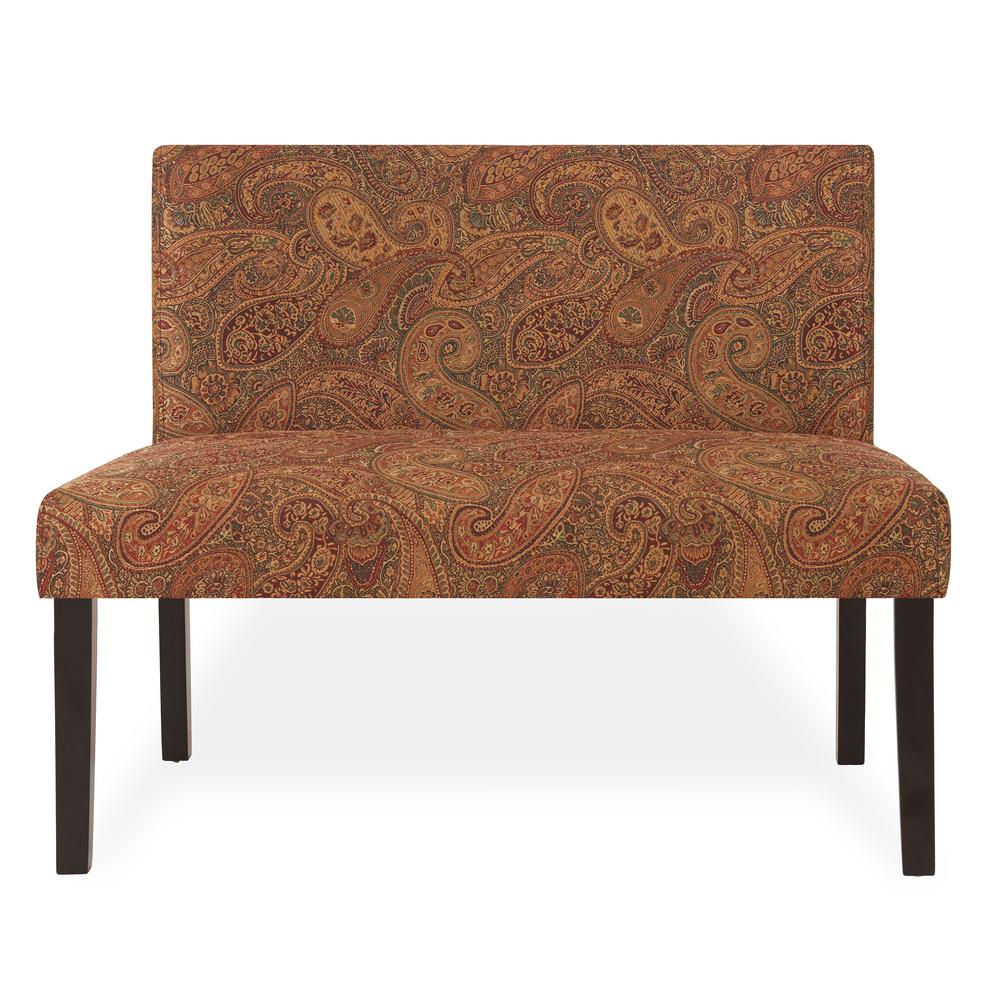 Handy Living Nate Multi Burgundy Paisley Armless Settee Nat1 Lx Handy Living Nate Multi Burgundy Paisley Armless Settee