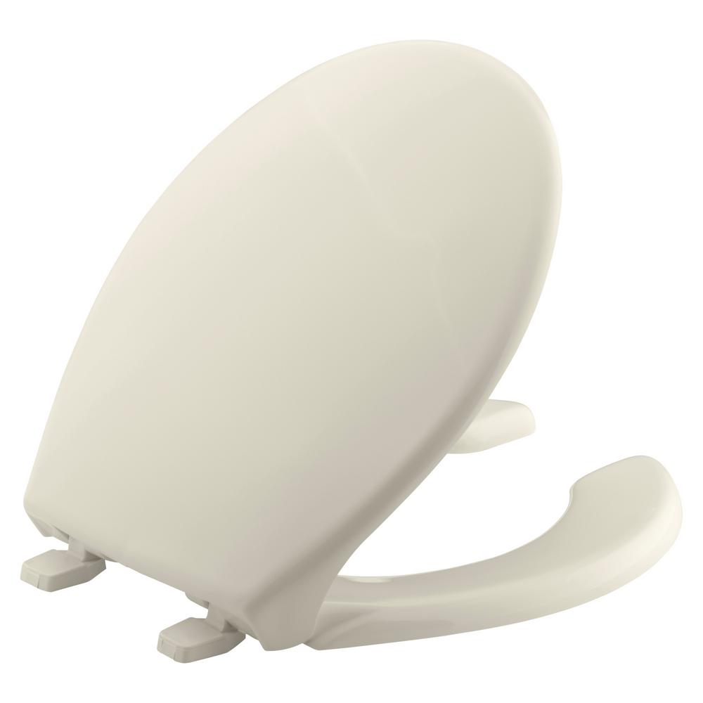 KOHLER Lustra Round Open Front Toilet Seat In Almond K 4660 47 The 