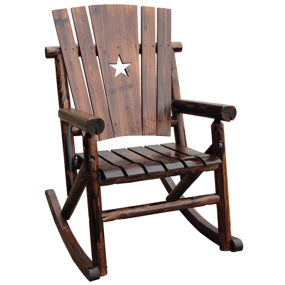 Leigh Country Char Log Patio Rocking Chair With Star Tx 93605