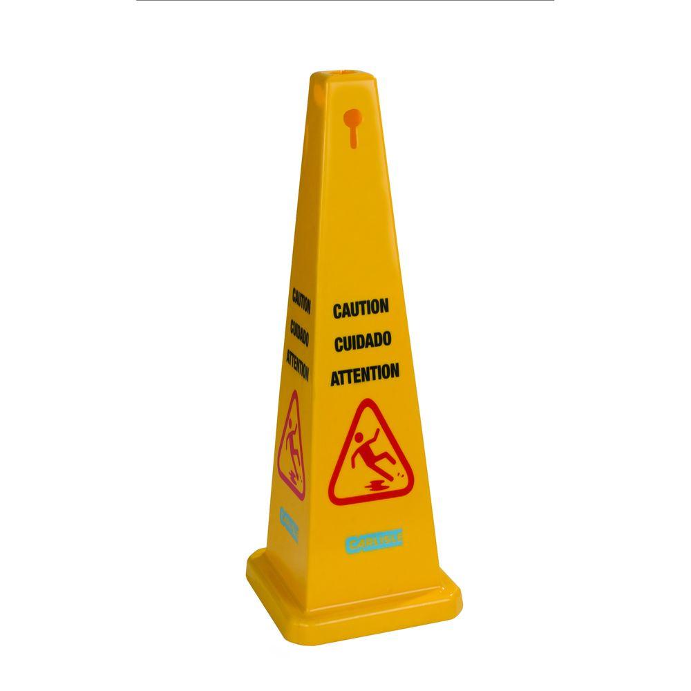 Carlisle 36 In 4 Sided English Spanish French Caution Cone Case