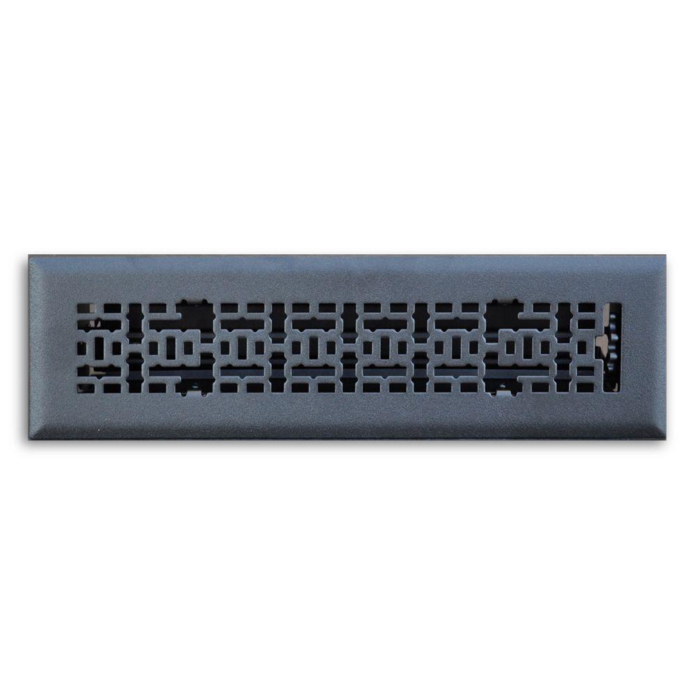 6 Pack 2x10 Matte Black Decorative Floor Air Vent Covers Grille