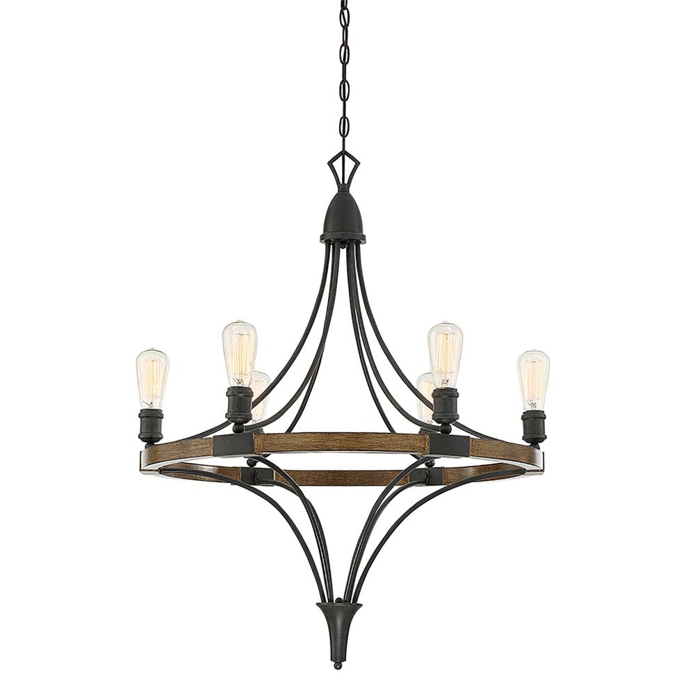 Filament Design 6 Light Whiskey Wood Chandelier Cli Sh266591 The 6 Light Whiskey Wood Chandelier