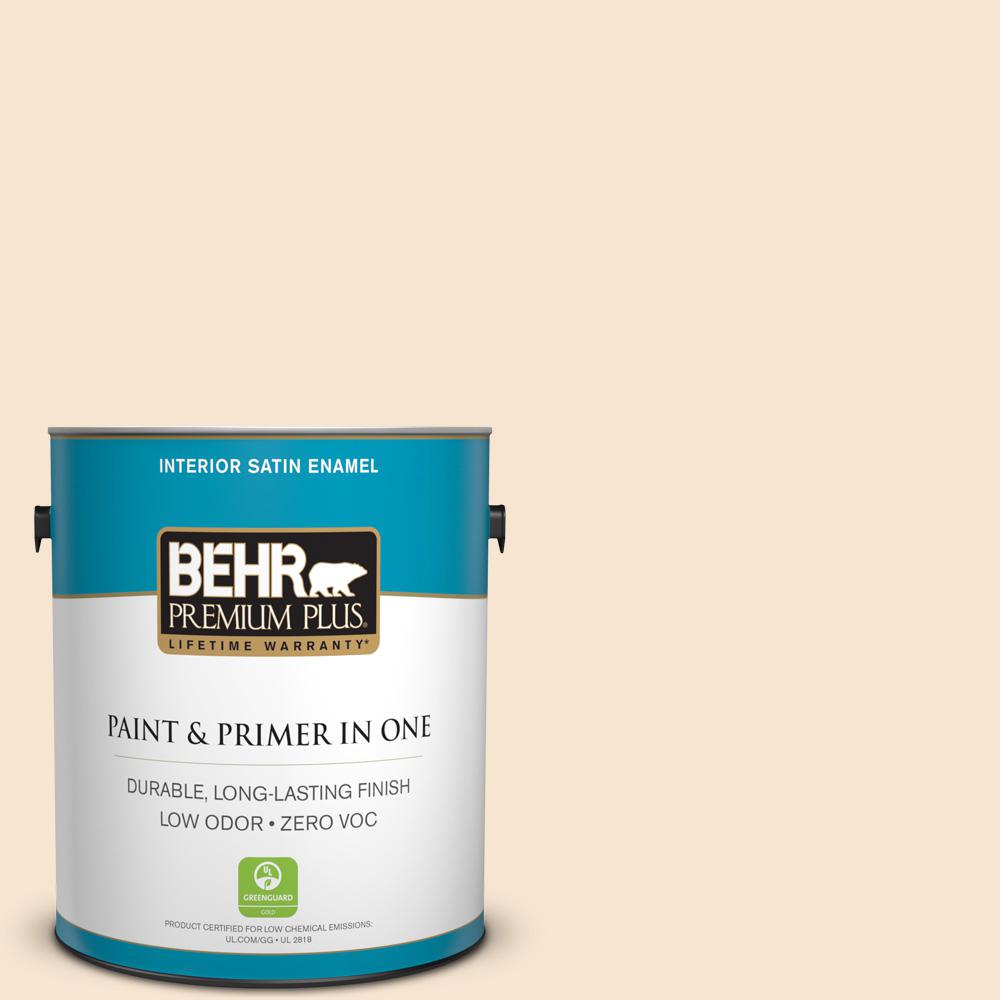 BEHR Premium Plus 1-gal. #OR-W3 Mannequin Cream Satin Enamel ...