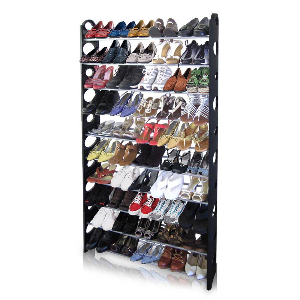 Home Basics 50 Pair 37 In Shoe Organizer Sr10745 The Home Depot