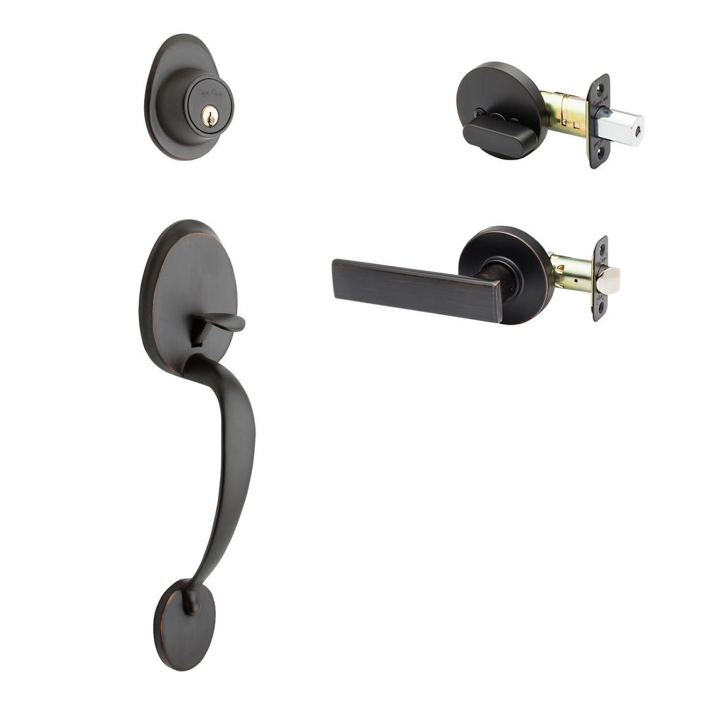Copper Creek Mid Century Modern Tuscan Bronze Door Handleset With