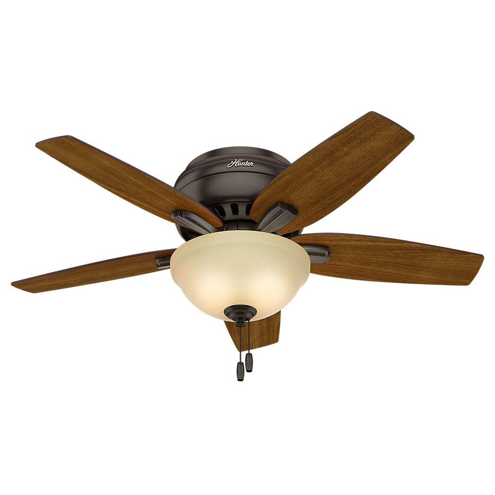 Hunter Newsome 42 In Indoor Low Profile Premier Bronze Ceiling Fan With Light Kit