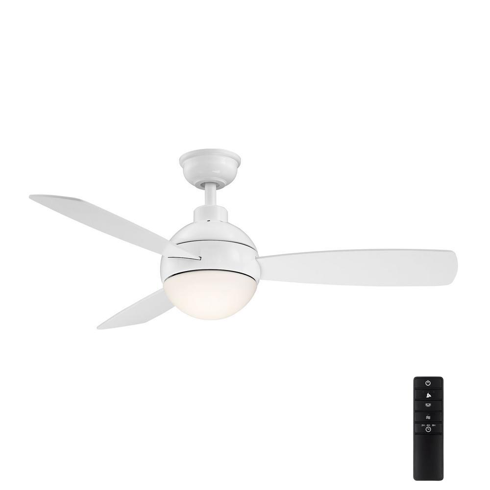Alisio 44 In Led White Ceiling Fan With Light And Remote Control