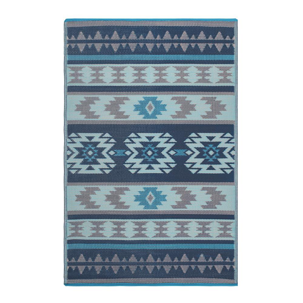 7 0 Plastic Blue Outdoor Rugs The Home Depot Cusco Indoor Outdoor Blue 6 Ft X 9