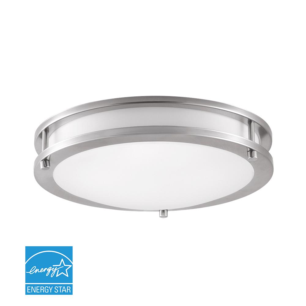 Euri Lighting 100-Watt Brushed Nickel Integrated LED Flushmount-EIN ...