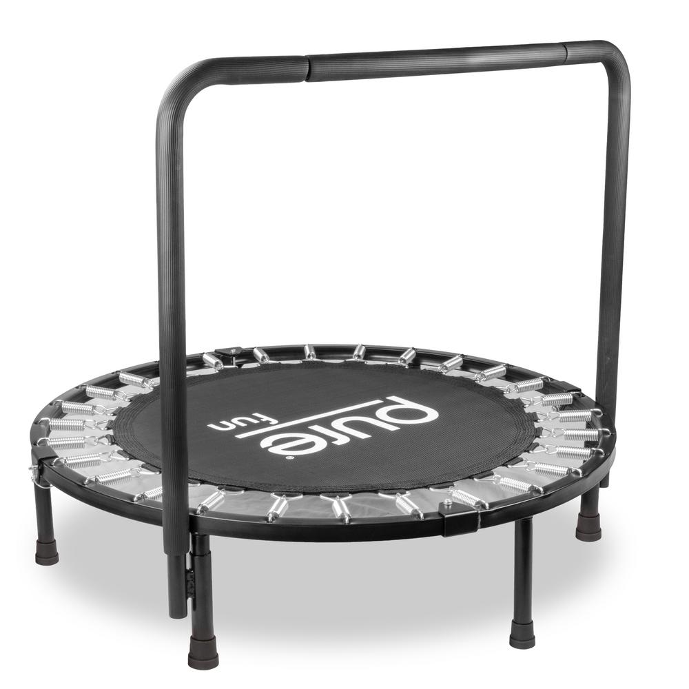 Pure Fun 36 In Ladybug Jumper Kids Trampoline With Handrail 9024lb The Home Depot