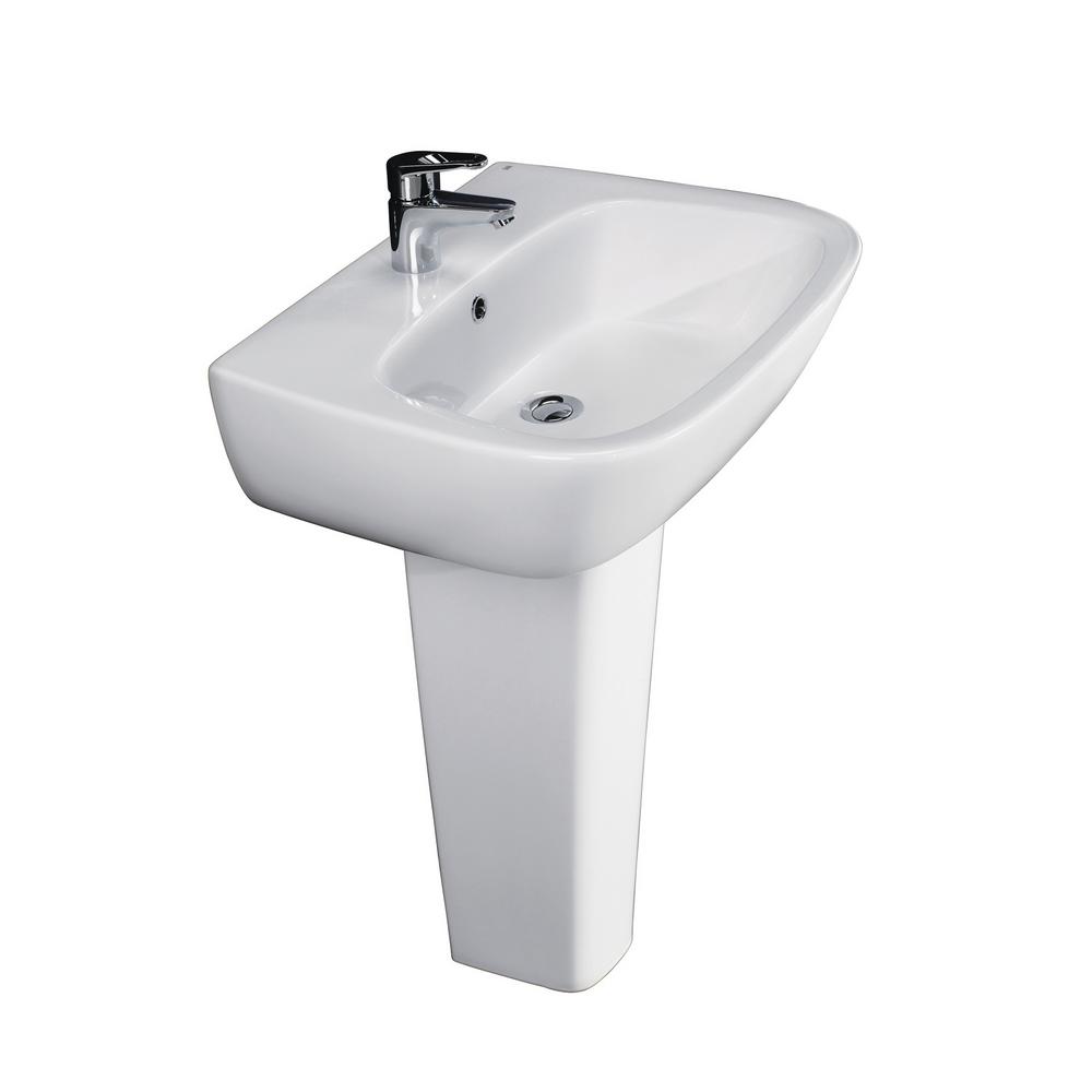 Barclay Products Elena 500 Pedestal Combo Bathroom Sink in White3