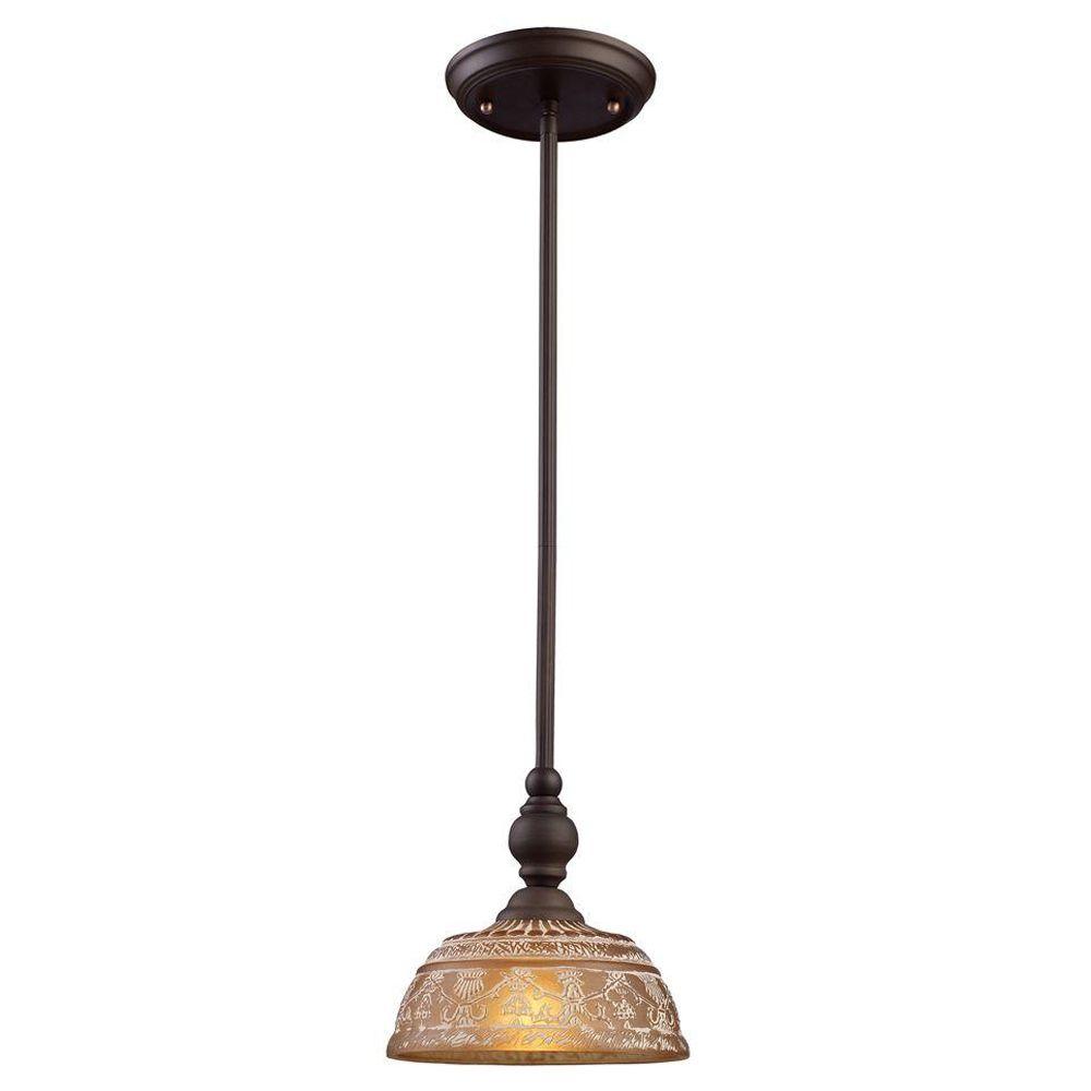 Titan Lighting Norwich 1Light Oiled Bronze Ceiling Mount PendantTN