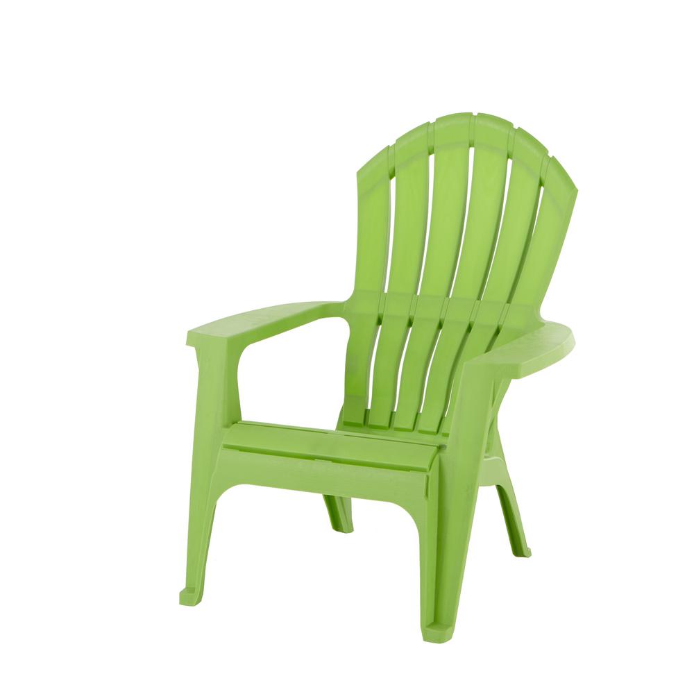 RealComfort Lime Plastic Adirondack Chair-8371-97-4303 - The Home Depot