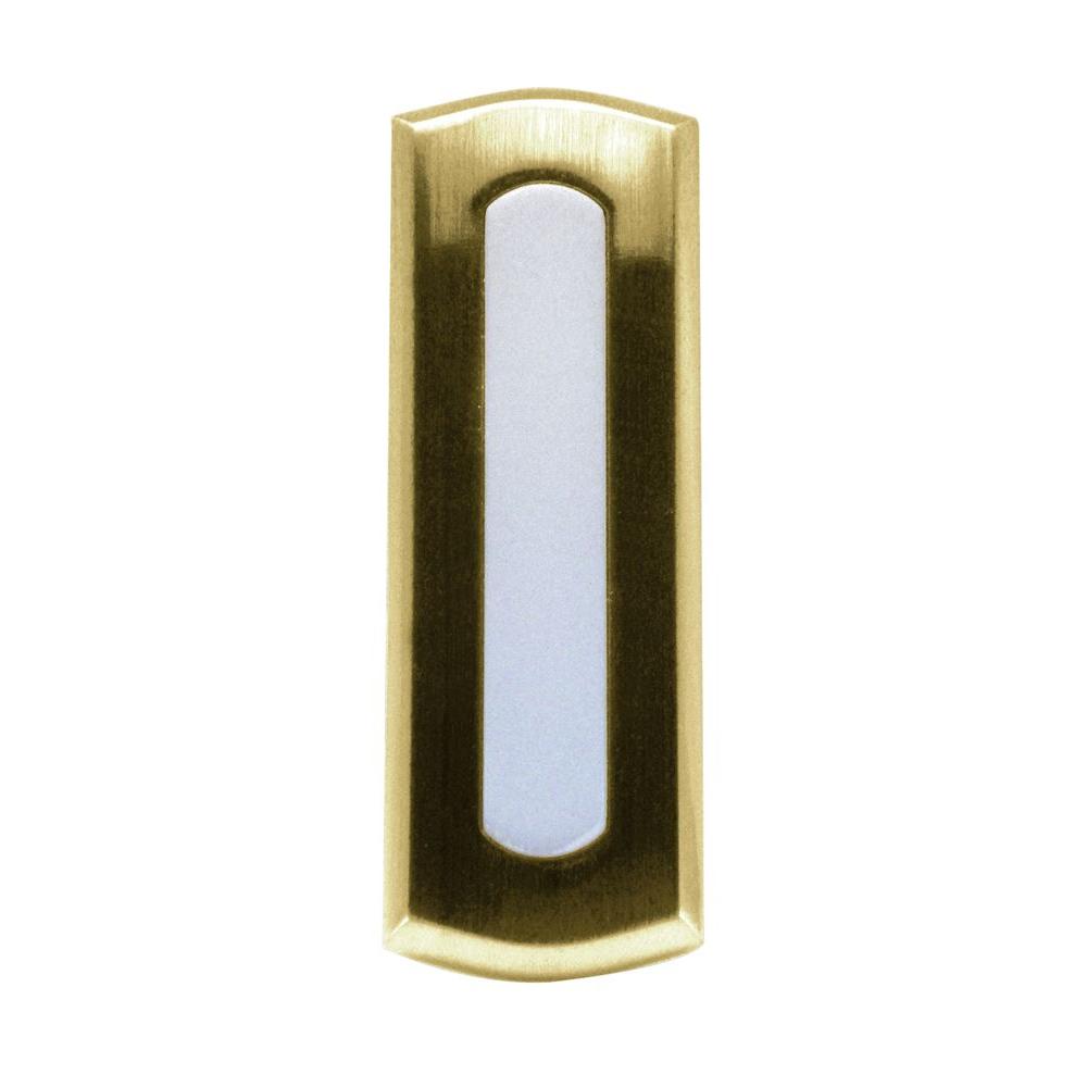 IQ America Wireless Battery Operated Doorbell Push Button, Colonial Style Polished BrassWP2012