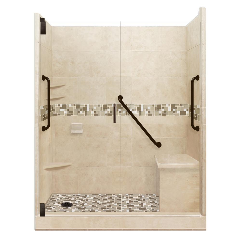 Tuscany Freedom Grand Hinged 32 In X 60 80 Left Drain Alcove Shower Kit Brown Sugar And Old Bronze Tuscany Freedom Grand Hinged 32 In X 60 80 Left Drain Alcove Shower Kit Brown Sugar And Old Bronze