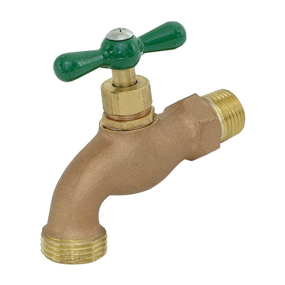 Eastman 3/4 in. Brass MIP x MHT Heavy Pattern Hose Bibb48629 The