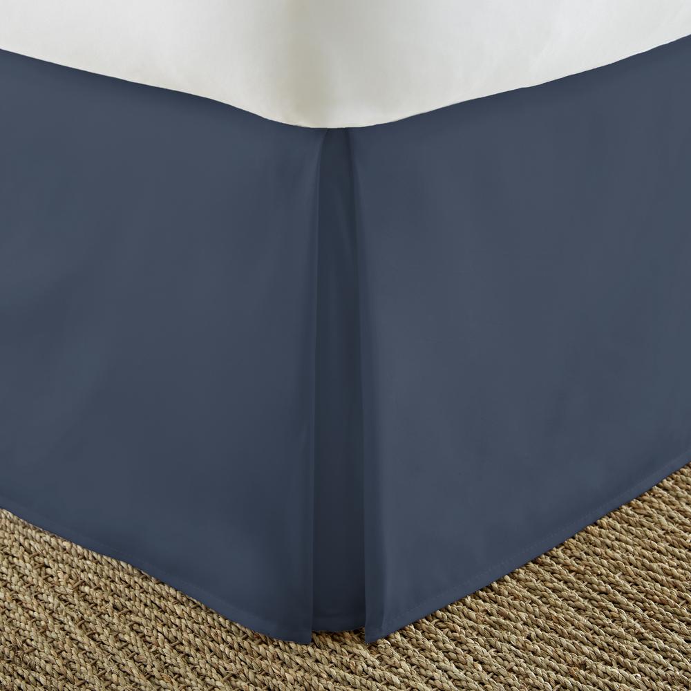 Becky Cameron Pleated Dust Ruffle Navy Twin Xl Performance Bed Skirt Becky Cameron Pleated Dust Ruffle Navy Twin Xl Performance Bed Skirt Ieh Bdsk Twxl Na The Home Depot