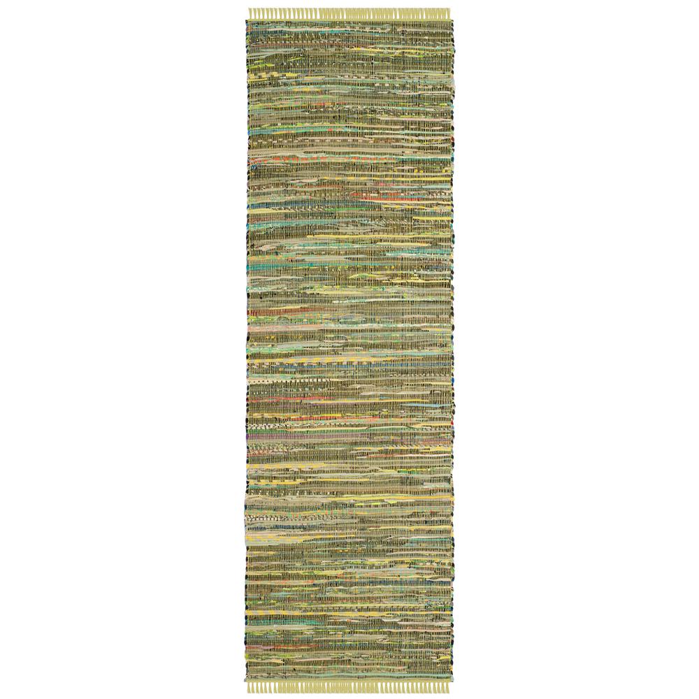 Safavieh Rag Rug Light Green/Multi 2 ft. 3 in. x 8 ft. RunnerRAR127D28 The Home Depot